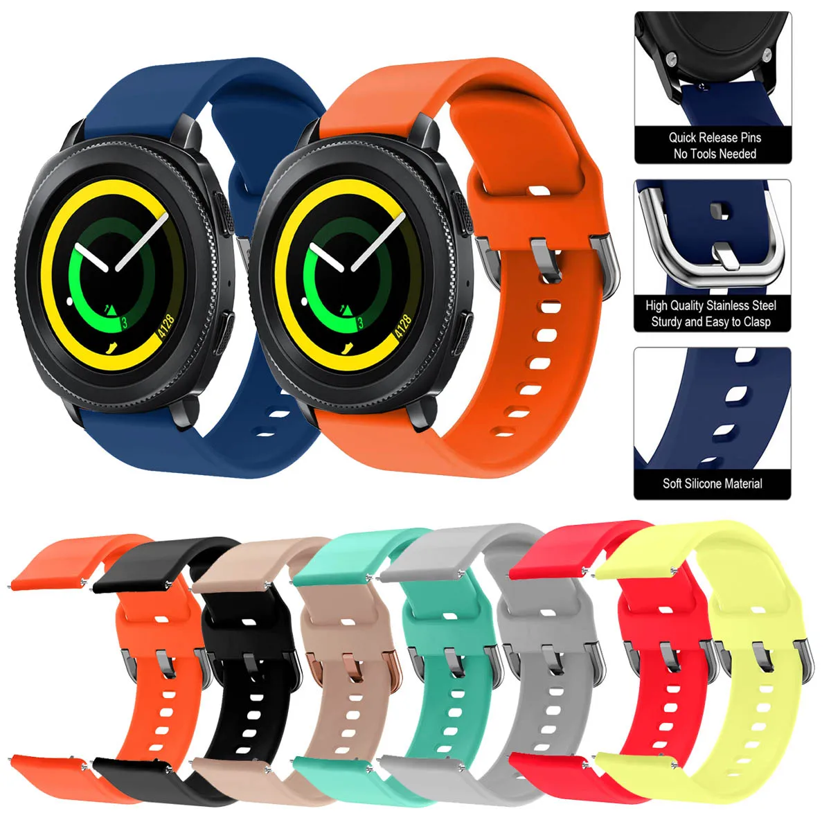 Soft Silicone Band Strap for Samsung Gear Sport S4 for Samsung Galaxy Watch Active 2/Watch3 41mm Band With Fashional Colors 20mm
Soft Silicone Band Strap for Samsung Gear Sport S4 for Samsung Galaxy Watch Active 2/Watch3 41mm Band With Fashional Colors 20mm