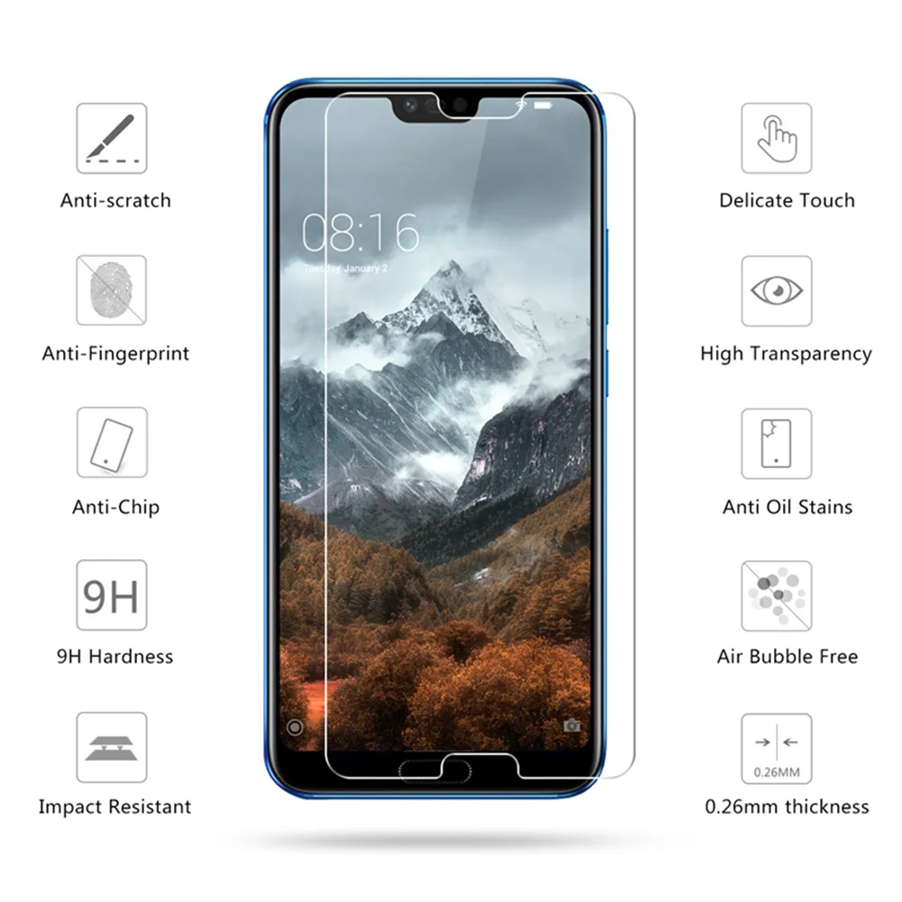 Защитное стекло для Huawei p9lite P8 P8lite P10lite 2017 Y6 2 компактная защита экрана Honor 7X 9lite 6A 6X 5C