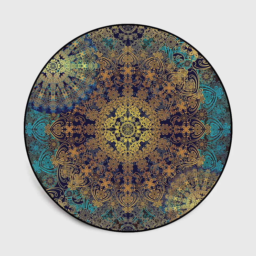 Bohmian retro Mandala national wind living room bedroom non-slip round mat carpet
Bohmian retro Mandala national wind living room bedroom non-slip round mat carpet