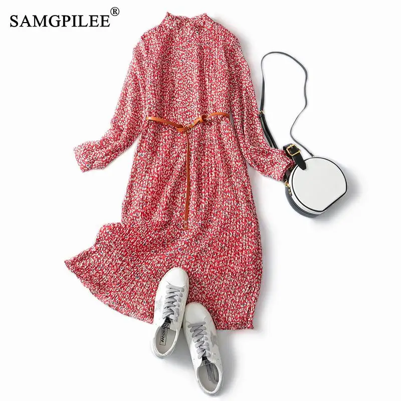 Elegant Dresses For Women 2021 Autumn Casual Dress Plus Size A-line Print Full Sleeve Sashes Knee-length O-neck Woman Dresses
Elegant Dresses For Women 2021 Autumn Casual Dress Plus Size A-line Print Full Sleeve Sashes Knee-length O-neck Woman Dresses