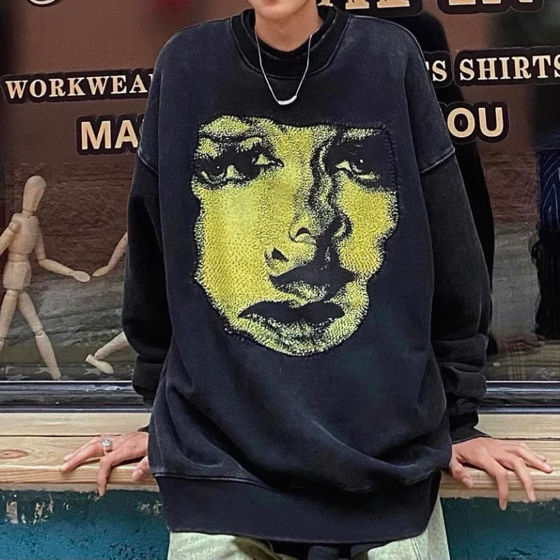 Черная винтажная Толстовка HOUZHOU, Женская осенне-зимняя Толстовка в стиле Харадзюку, в стиле хип-хоп, с длинным рукавом
Черная винтажная Толстовка HOUZHOU, Женская осенне-зимняя Толстовка в стиле Харадзюку, в стиле хип-хоп, с длинным рукавом