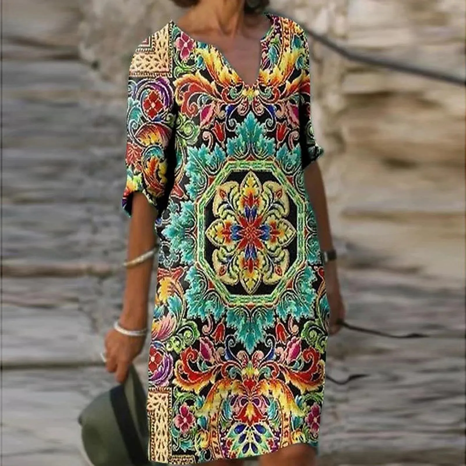 Dresses For Women 2021 Vintage Dress Bohemian O Neck Dress Half Sleeve V-Neck Casual Hot Vacation Printed Short Mini Shift Dress
Dresses For Women 2021 Vintage Dress Bohemian O Neck Dress Half Sleeve V-Neck Casual Hot Vacation Printed Short Mini Shift Dress