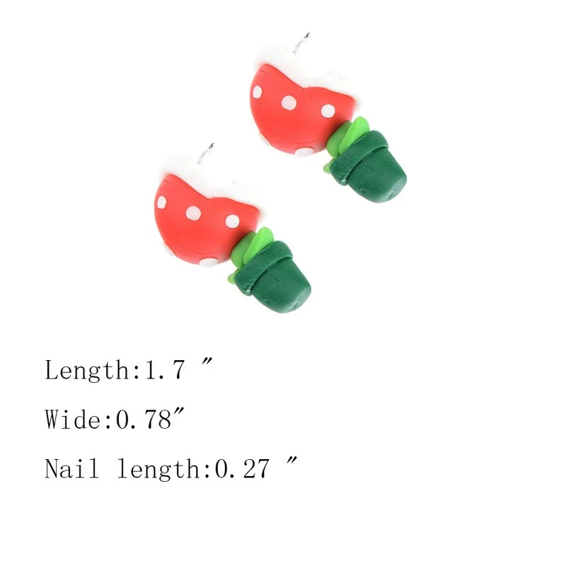 DIY Cute Handmade Soft Clay Plant Earrings Flower Ear Studs Super Mario Chomper Earrings Fashion Personality Accessories Earring
DIY Cute Handmade Soft Clay Plant Earrings Flower Ear Studs Super Mario Chomper Earrings Fashion Personality Accessories Earring