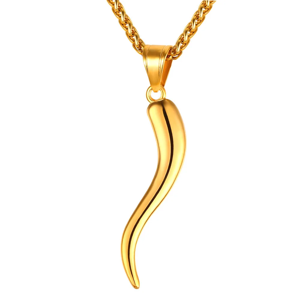 Banru New Italian Horn Necklace Amulet Gold Color Stainless Steel Pendants & Chain for Men/women Gift Hot Fashion Jewelr
Banru New Italian Horn Necklace Amulet Gold Color Stainless Steel Pendants & Chain for Men/women Gift Hot Fashion Jewelr