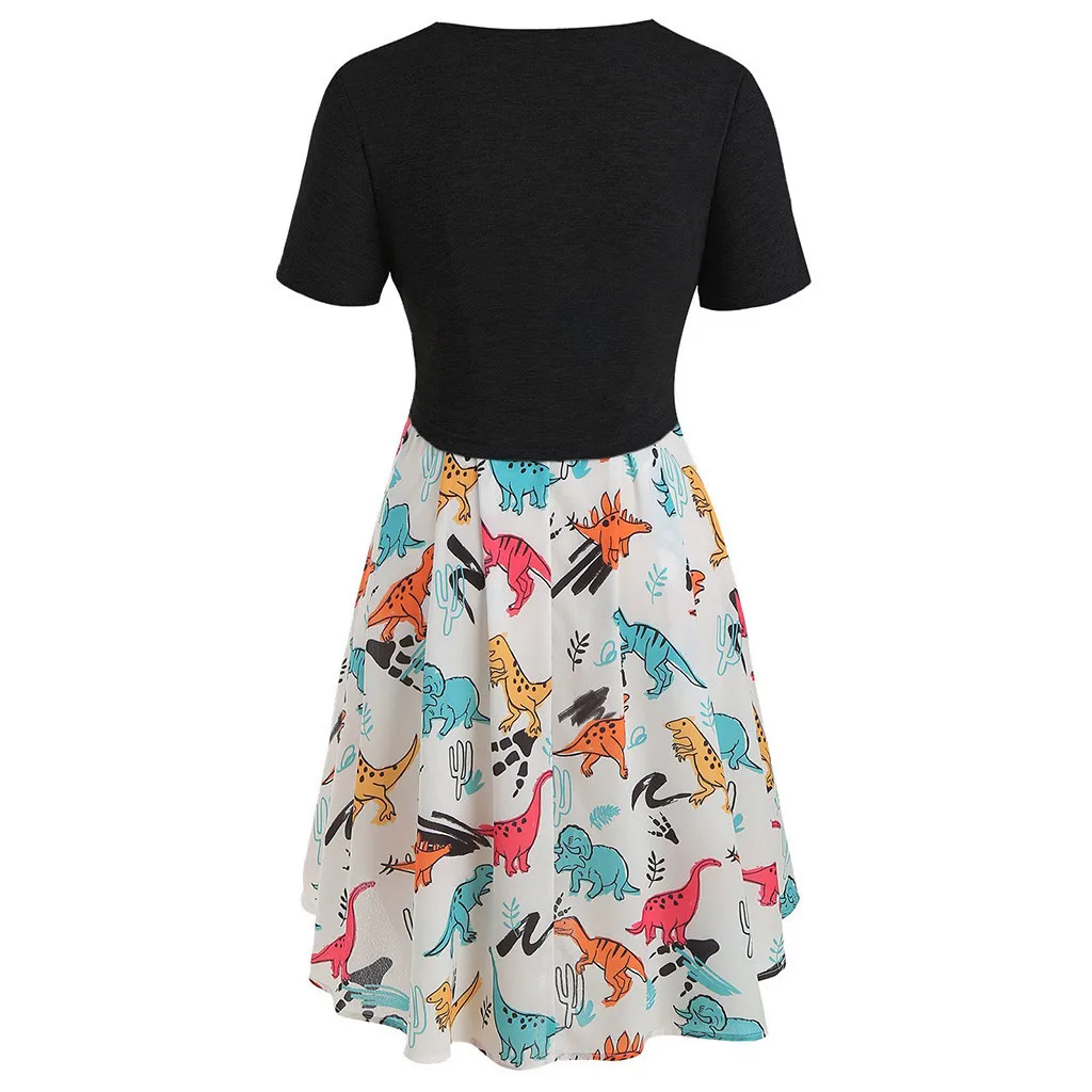 Women Short Sleeve Cross Knot Bandage Top Dinosaur Print Mini Suit Dress Bohemian Dresses Summer Women ropa mujer vetements 2021
Women Short Sleeve Cross Knot Bandage Top Dinosaur Print Mini Suit Dress Bohemian Dresses Summer Women ropa mujer vetements 2021