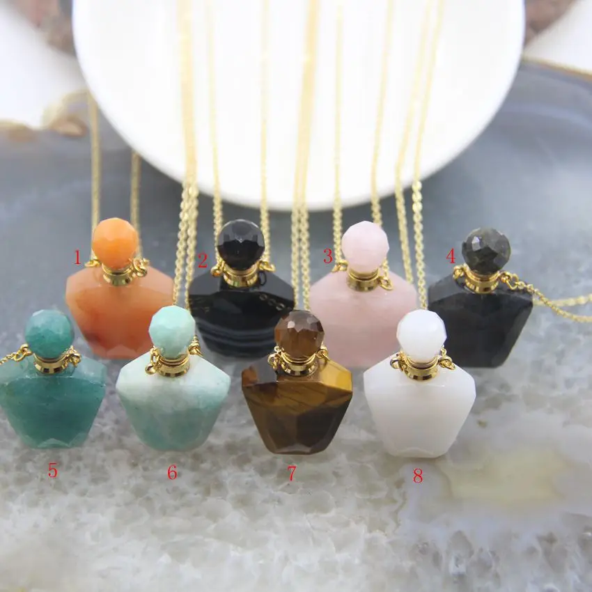 Faceted Labradorite Perfume Bottle Pendants Plated Gold Necklaces,Gems Stone Jades Amazonite Essential Oil Diffuser Vial Charms
Faceted Labradorite Perfume Bottle Pendants Plated Gold Necklaces,Gems Stone Jades Amazonite Essential Oil Diffuser Vial Charms
