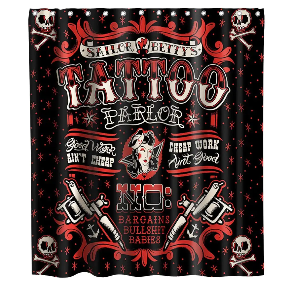 Vintage Punk Style Tattoo Pirate Sailor Skull Funny Theme Fabric Tattoo Shower Curtain
Vintage Punk Style Tattoo Pirate Sailor Skull Funny Theme Fabric Tattoo Shower Curtain