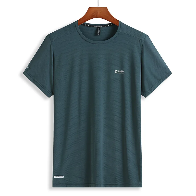 2021 summer new men's fattening plus size round neck quick drying short sleeve T-shirt
2021 summer new men's fattening plus size round neck quick drying short sleeve T-shirt