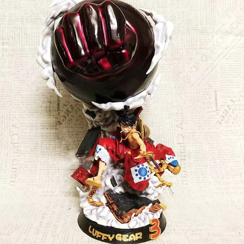 Аниме One Piece GK Monkey D Luffy кимоно снаряжение 3 фигурки из ПВХ игрушки 50 см|Игровые и