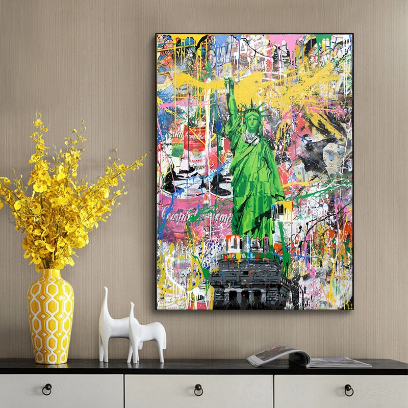Abstract Statue Of Liberty Graffiti Canvas Paintings Wall oil Poster Picture And Prints Wall Art For Home Living Room Decor
Abstract Statue Of Liberty Graffiti Canvas Paintings Wall oil Poster Picture And Prints Wall Art For Home Living Room Decor