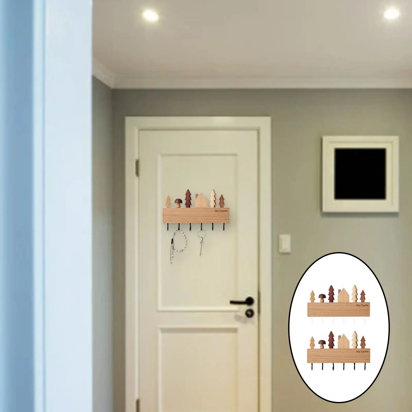 Key Holder Wall Mounted Wood Key Hooks Wall Key Organizer Rack Hanger for Entryway Front Door Hallway Office Room Decor
Key Holder Wall Mounted Wood Key Hooks Wall Key Organizer Rack Hanger for Entryway Front Door Hallway Office Room Decor