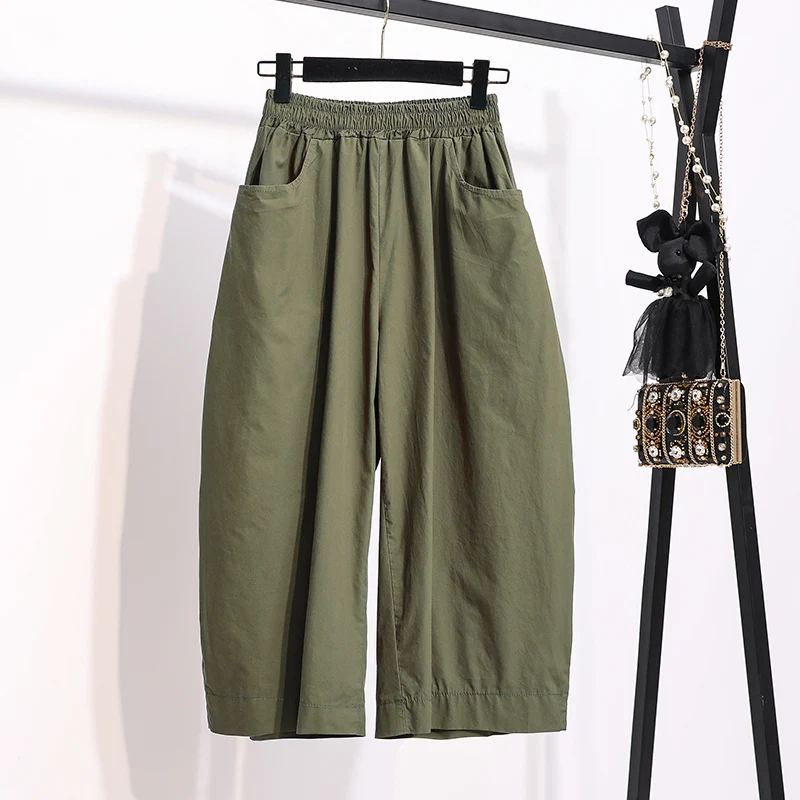 Plus Size Women Summer Casual Wide Leg Pants New Arrival 2021 Vintage Style Elastic Waist Loose Female Calf-length Pants S3843
Plus Size Women Summer Casual Wide Leg Pants New Arrival 2021 Vintage Style Elastic Waist Loose Female Calf-length Pants S3843