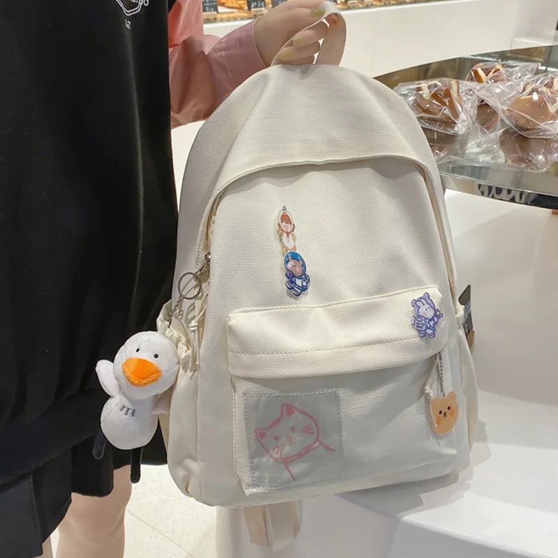 EST Solid Color Casual Shoulders Women School Backpack Female Waterproof Nylon Schoolbag Kawaii College Students Book Travel Bag
EST Solid Color Casual Shoulders Women School Backpack Female Waterproof Nylon Schoolbag Kawaii College Students Book Travel Bag