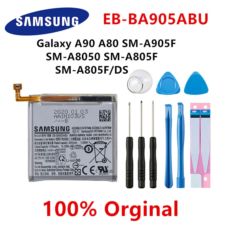 SAMSUNG Orginal EB-BA905ABU 3700mAh Battery For Samsung Galaxy A90 A80 SM-A905F SM-A8050 SM-A805F SM-A805F/DS Batteries+Tools
SAMSUNG Orginal EB-BA905ABU 3700mAh Battery For Samsung Galaxy A90 A80 SM-A905F SM-A8050 SM-A805F SM-A805F/DS Batteries+Tools