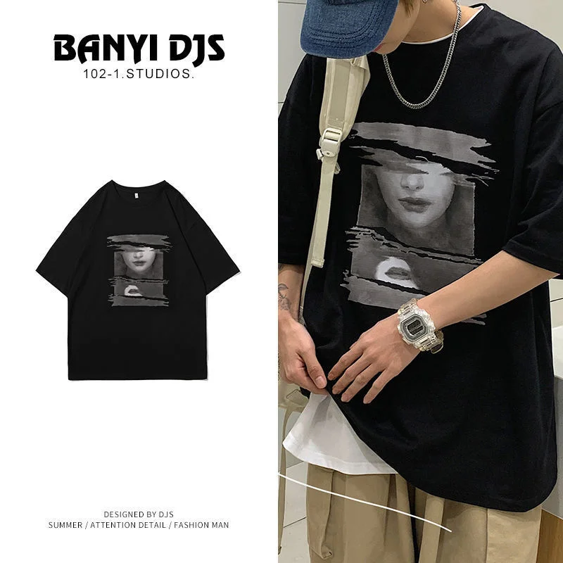 Extfine Short Sleeve Women Face Men Tshirt Casual Fashion Tops Street Wear Male Oversize T-shirts Hip Hop Tees Men's Clothing
Extfine Short Sleeve Women Face Men Tshirt Casual Fashion Tops Street Wear Male Oversize T-shirts Hip Hop Tees Men's Clothing