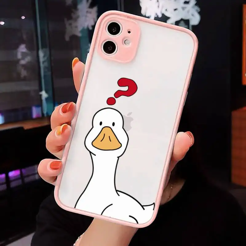 Funny Creative Animal Duck Phone Case Matte Transparent for iPhone 7 8 11 12 s mini pro X XS XR MAX Plus cover funda
Funny Creative Animal Duck Phone Case Matte Transparent for iPhone 7 8 11 12 s mini pro X XS XR MAX Plus cover funda