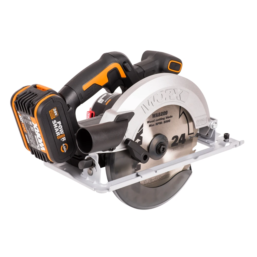 Циркулярная пила аккумуляторная бесщеточная WORX WX520 20В 190 мм 4Ач х1 ЗУ 2А сумка
