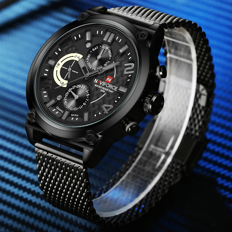 New NAVIFORCE Luxury Men Watch Fashion Military Sport Casual Black Color Man Watches 30M Waterproof Complete Calander Male Watch
New NAVIFORCE Luxury Men Watch Fashion Military Sport Casual Black Color Man Watches 30M Waterproof Complete Calander Male Watch