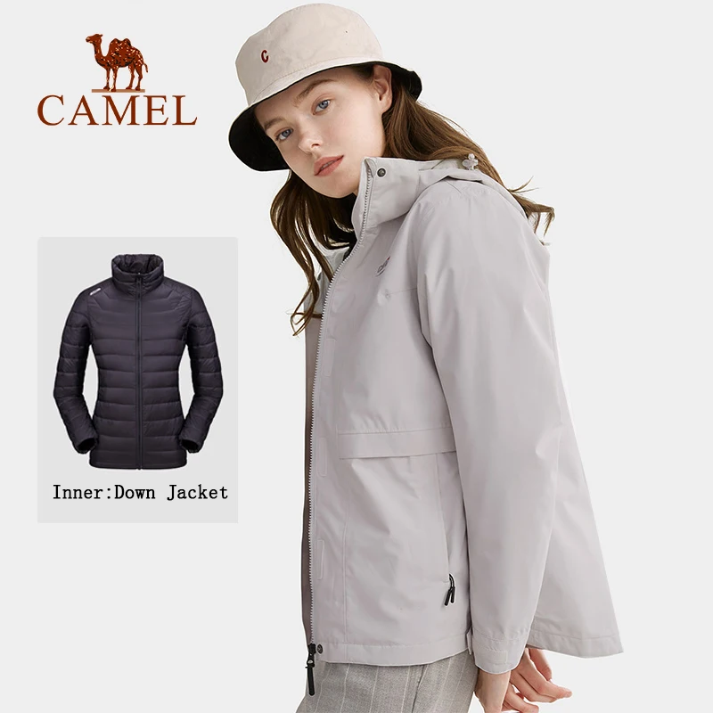 CAMEL пуховик для мужчин и женщин плотное пальто съемные лыжные костюмы осенне