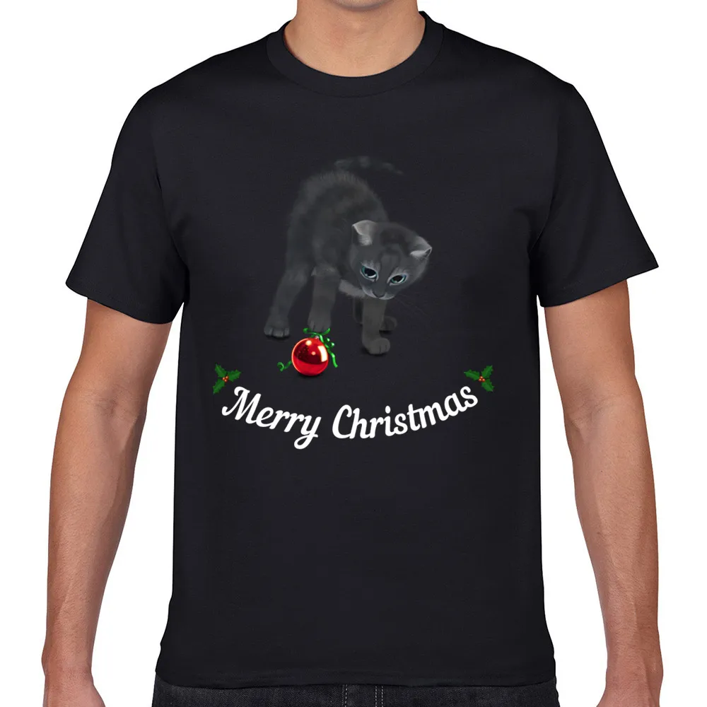Tops T Shirt Men christmas ball and kitten O-Neck Vintage Geek Short Male Tshirt fa002 
Tops T Shirt Men christmas ball and kitten O-Neck Vintage Geek Short Male Tshirt fa002
