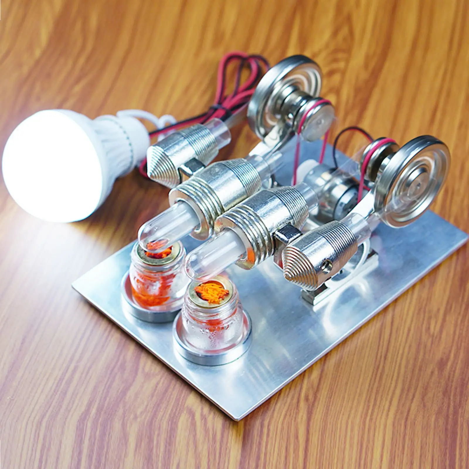 Twin Cylinder Stirling Engine Model Miniature External Combustion Cycle Toy extracurricular homework production lighting gift
Twin Cylinder Stirling Engine Model Miniature External Combustion Cycle Toy extracurricular homework production lighting gift