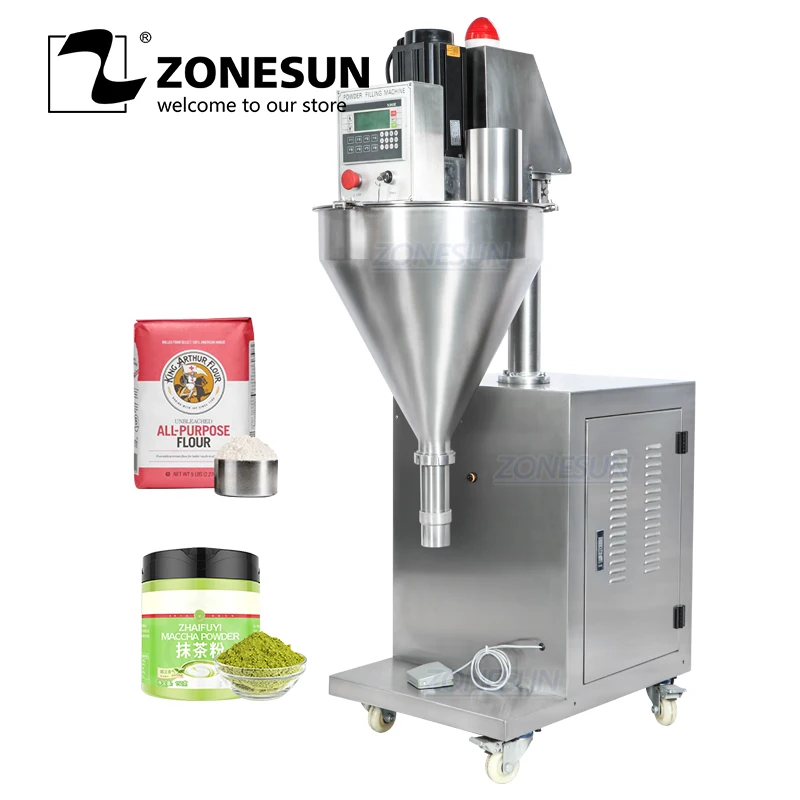 ZONESUN ZS FM2000 Auger стеклянный тальковый флакон вертикальные пластиковые китайские