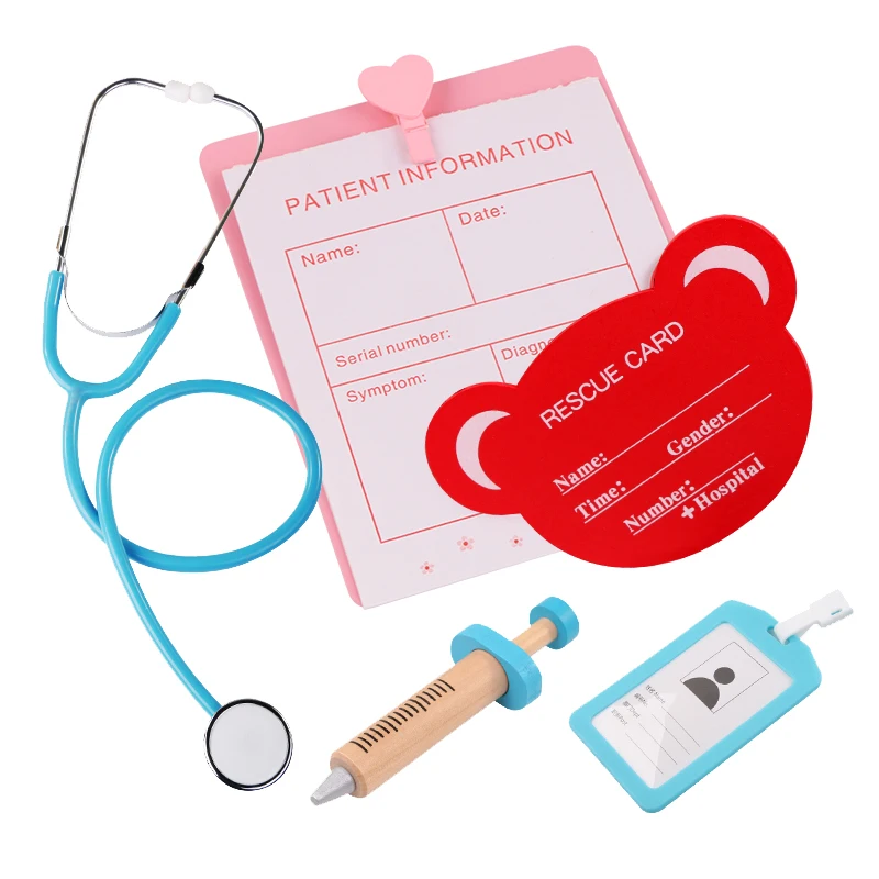 Pretend Play House Doctor Toy Wooden Medical Toolbox Dentist Set Simulation Play House Role Playing Toy For Life Children Skill 
Pretend Play House Doctor Toy Wooden Medical Toolbox Dentist Set Simulation Play House Role Playing Toy For Life Children Skill