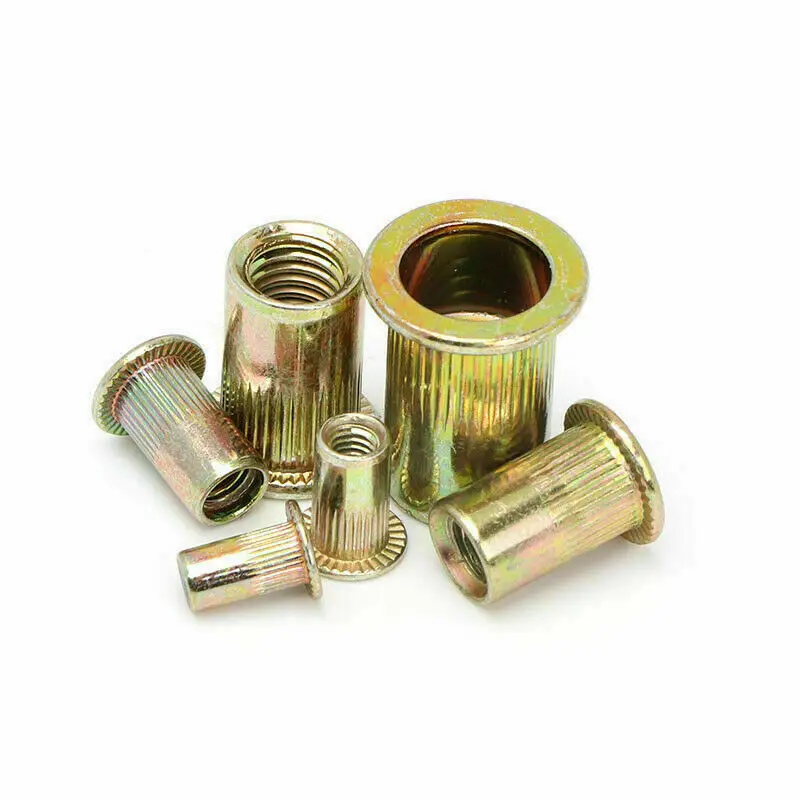 320pcs Golden SAE Iron Galvanized Rivet Nuts Flat Head Cap Screws Knurled Body Rivet Insert Nutsert Cap Rivet Nut
320pcs Golden SAE Iron Galvanized Rivet Nuts Flat Head Cap Screws Knurled Body Rivet Insert Nutsert Cap Rivet Nut