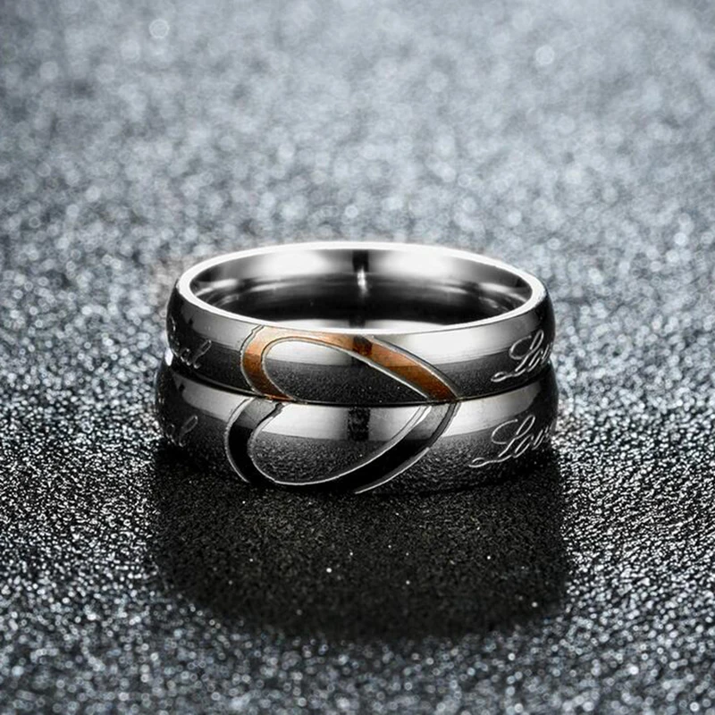 Кольцо из титановой стали для мужчин и женщин романтическое обручальное кольцо с
