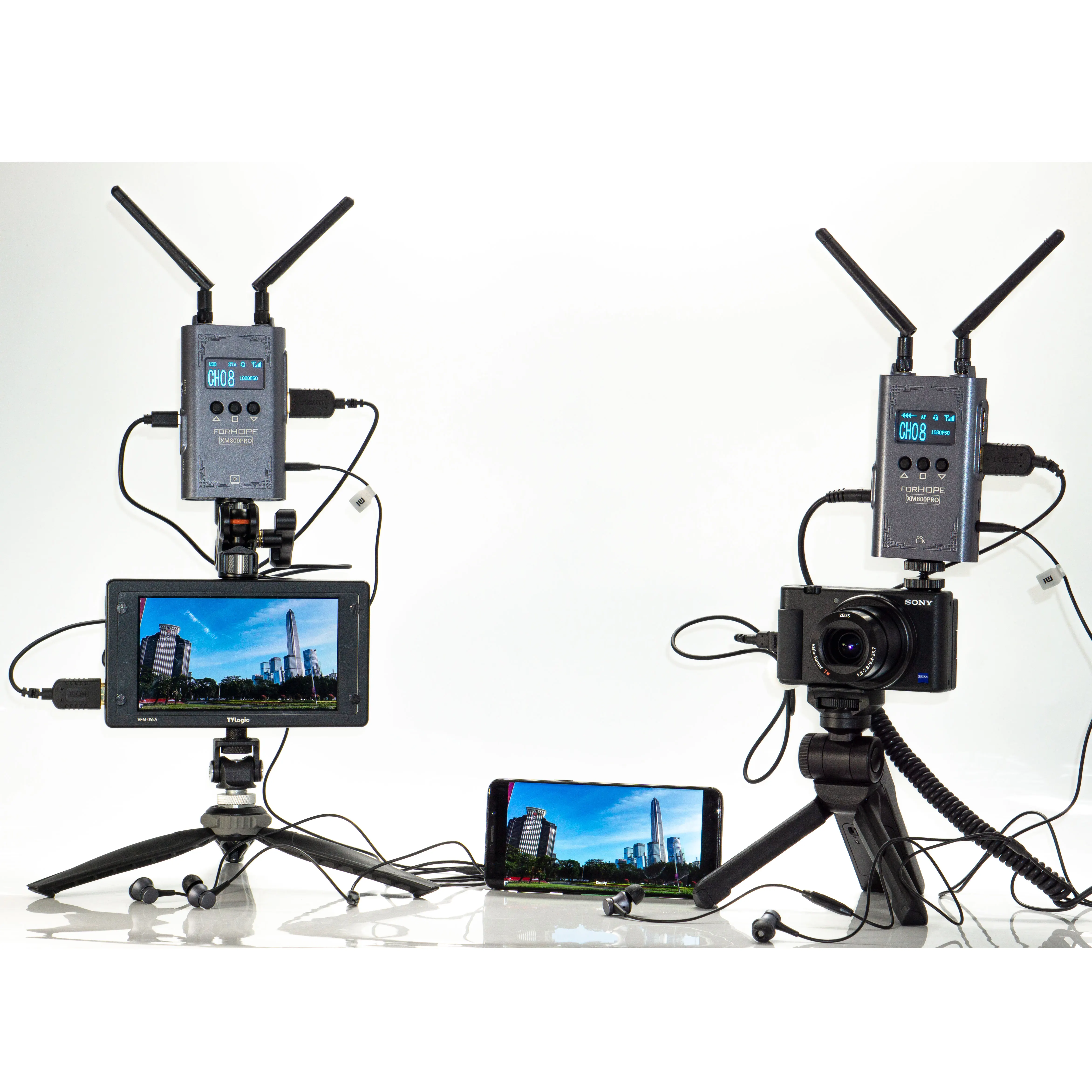 Wireless Video&Intercom Transmission Kit 5.8GHz 800ft HDMI-In/Out Ultra Low Delay Wireless-intercom App-connect ForHope XM800Pro
Wireless Video&Intercom Transmission Kit 5.8GHz 800ft HDMI-In/Out Ultra Low Delay Wireless-intercom App-connect ForHope XM800Pro