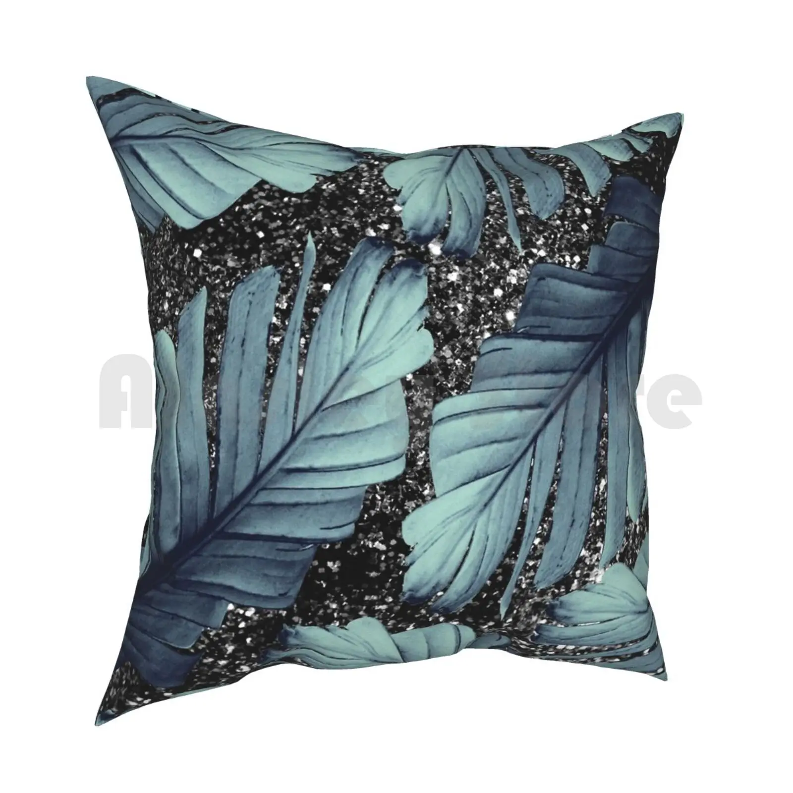 Блестящие банановые листья Glam #1 # блестящие тропические Декор арт подушка чехол с