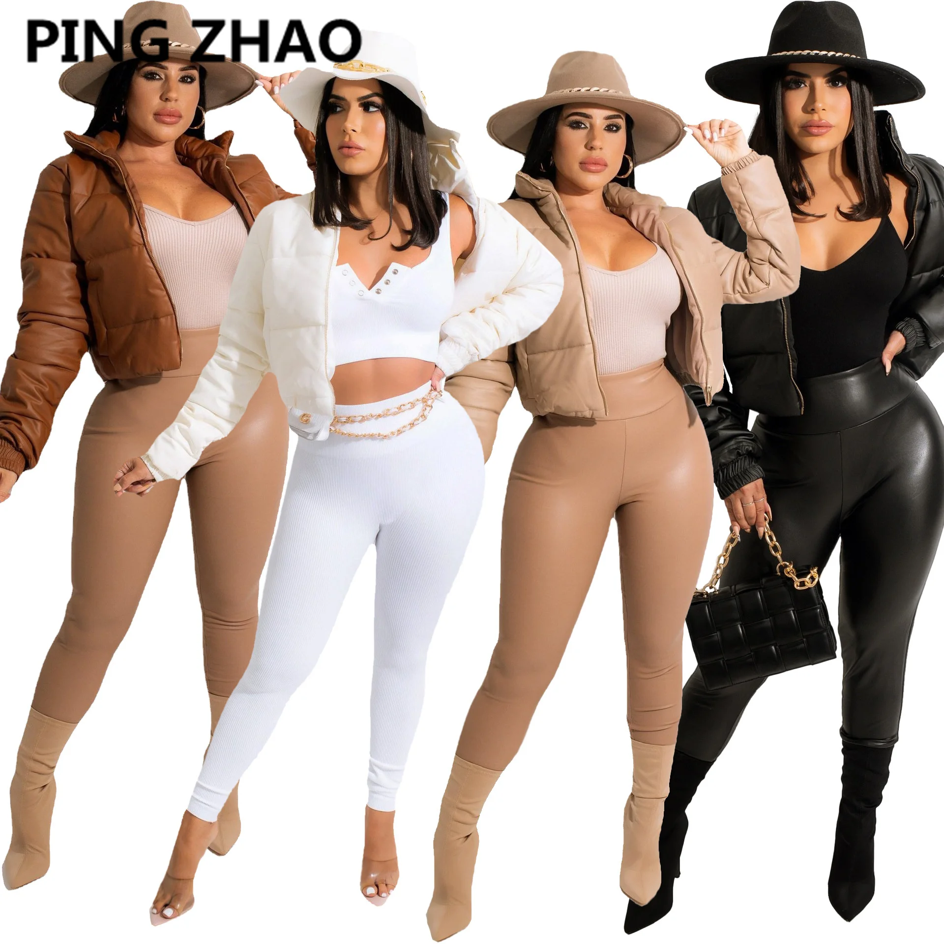 PING ZHAO Women PU Leather Zipper Long Sleeve Warm Winter Jacket Top Fashion Casual Cotton Padded Bread Coat Outwear
PING ZHAO Women PU Leather Zipper Long Sleeve Warm Winter Jacket Top Fashion Casual Cotton Padded Bread Coat Outwear