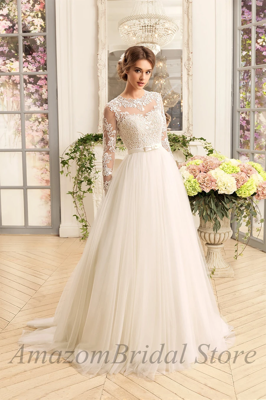 Long Sleeve Wedding Dresses O-Neck Lace A-line Tulle Bridal Gown Applique Wedding Dress for Women vestidos de novia Свадебное 22
Long Sleeve Wedding Dresses O-Neck Lace A-line Tulle Bridal Gown Applique Wedding Dress for Women vestidos de novia Свадебное 22