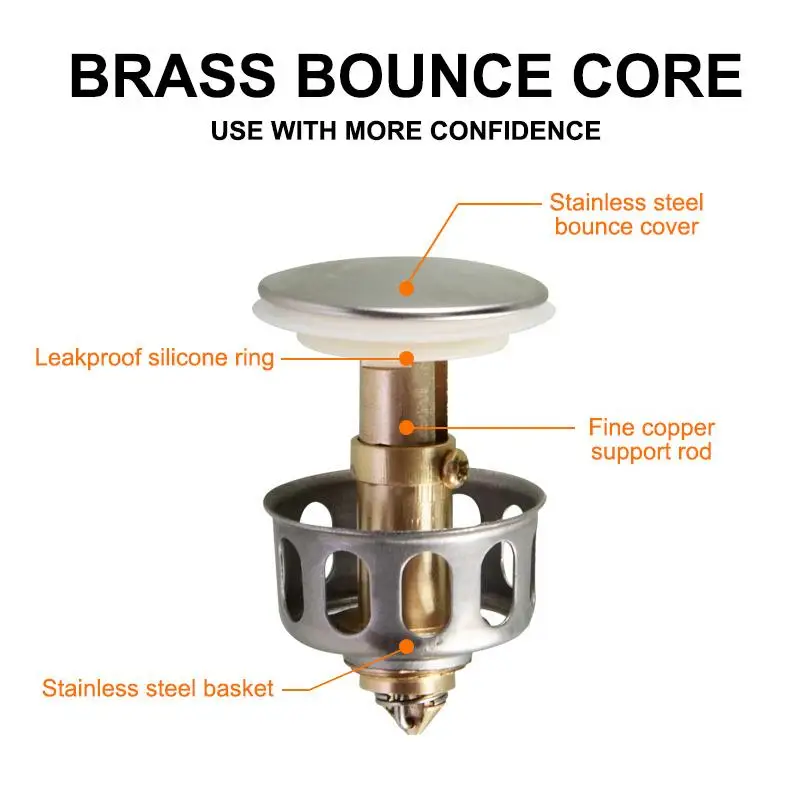 Universal Wash Basin Bounce Drain Filter Sink Drain Vanity Stopper Bathroom Accessories Bathtub Plug Trap Hair Catcher Faucet 
Universal Wash Basin Bounce Drain Filter Sink Drain Vanity Stopper Bathroom Accessories Bathtub Plug Trap Hair Catcher Faucet