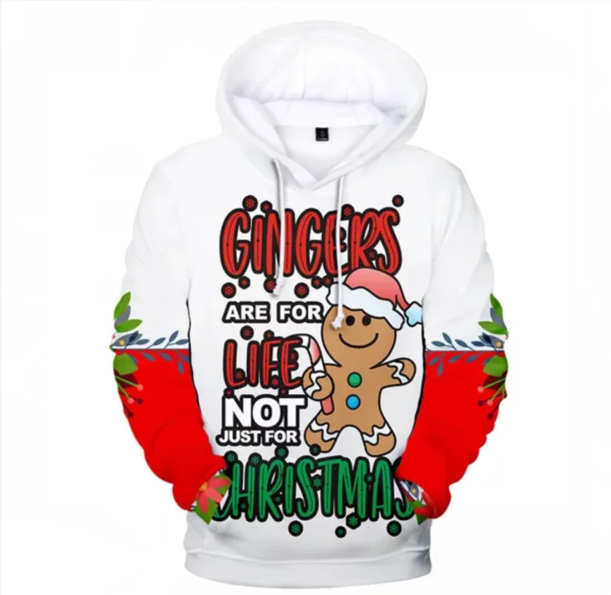 Толстовка с капюшоном для мальчиков и девочек, свитшот с 3d принтом пряника, в стиле хип-хоп, с длинным рукавом, на Рождество
Толстовка с капюшоном для мальчиков и девочек, свитшот с 3d принтом пряника, в стиле хип-хоп, с длинным рукавом, на Рождество