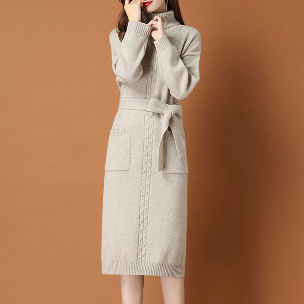 Thick High-necked Wild Loose Knit Over-the-knee Sweater Dress 2021 Autumn And Winter Korean Mid-length Bottoming Shirt Dress
Thick High-necked Wild Loose Knit Over-the-knee Sweater Dress 2021 Autumn And Winter Korean Mid-length Bottoming Shirt Dress