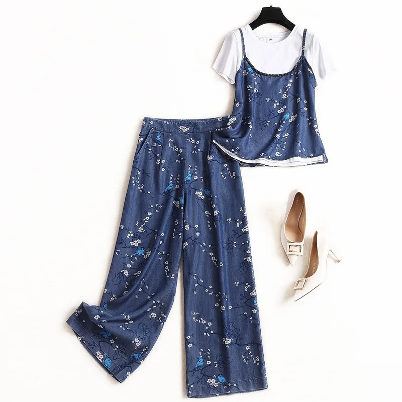 Women 2020 Spring Chic OL Elegant Short Sleeve Pullover Tops + Beading Camis and Print Trousers 3 Pieces Clothing Set
Women 2020 Spring Chic OL Elegant Short Sleeve Pullover Tops + Beading Camis and Print Trousers 3 Pieces Clothing Set