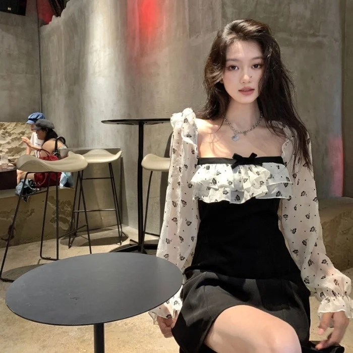 French Dress Women's Retro Mesh Long Sleeve Skirt Small Square Collar Slimming Youthful-Looking A- Line Short Skirt Jum
French Dress Women's Retro Mesh Long Sleeve Skirt Small Square Collar Slimming Youthful-Looking A- Line Short Skirt Jum