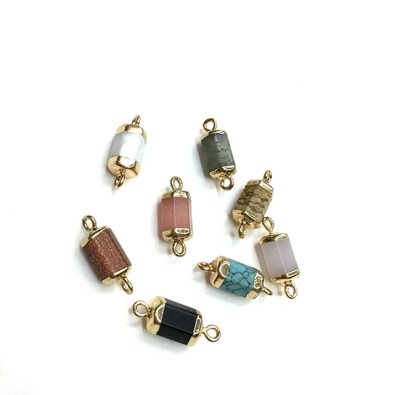 White Agates Cylindrical Gold-plated Semi-precious Stone Connector for Jewelry Making Temperament Accessories Size 12x15mm
White Agates Cylindrical Gold-plated Semi-precious Stone Connector for Jewelry Making Temperament Accessories Size 12x15mm