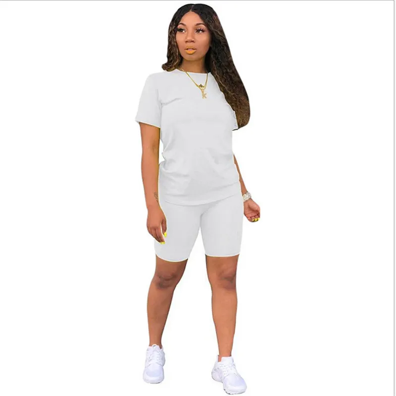 Sexy Two-piece Candy Color Women's Clothing Short-sleeved Crew Neck T-shirt Tight-fitting Shorts Simple Style Tracksuit Outfits
Sexy Two-piece Candy Color Women's Clothing Short-sleeved Crew Neck T-shirt Tight-fitting Shorts Simple Style Tracksuit Outfits