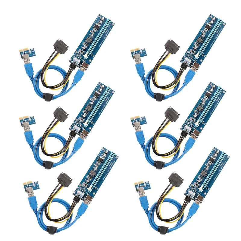 the 6 Pack PCI-E Riser for Bitcoin ETH Coin Ubit Mining Dedicated Graphics Card 1X to 16X 60cm USB 3.0 Extension Cable
the 6 Pack PCI-E Riser for Bitcoin ETH Coin Ubit Mining Dedicated Graphics Card 1X to 16X 60cm USB 3.0 Extension Cable