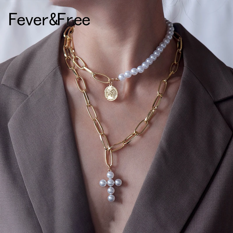 Fever&Free 2019 New Arrival Pearl Necklace Jewelry Vintage Pearl Cross Statement Choker Necklace For Mother's Day Gift Wholesale
Fever&Free 2019 New Arrival Pearl Necklace Jewelry Vintage Pearl Cross Statement Choker Necklace For Mother's Day Gift Wholesale