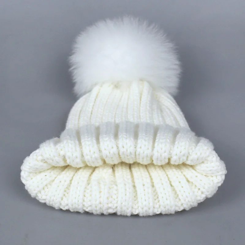 Комплект из шарфа и шапки зимний теплый натуральный шарик меха лисы меховые