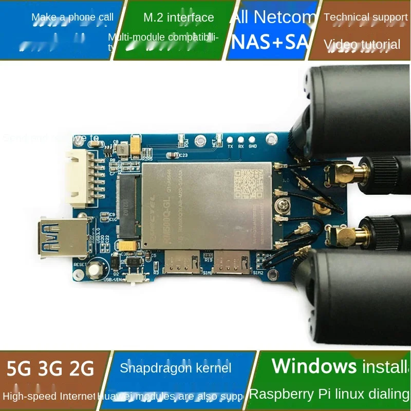 Pi 5G Expansion Board RM500 Module X55 Compatible with Mh5000 Development Board
Pi 5G Expansion Board RM500 Module X55 Compatible with Mh5000 Development Board