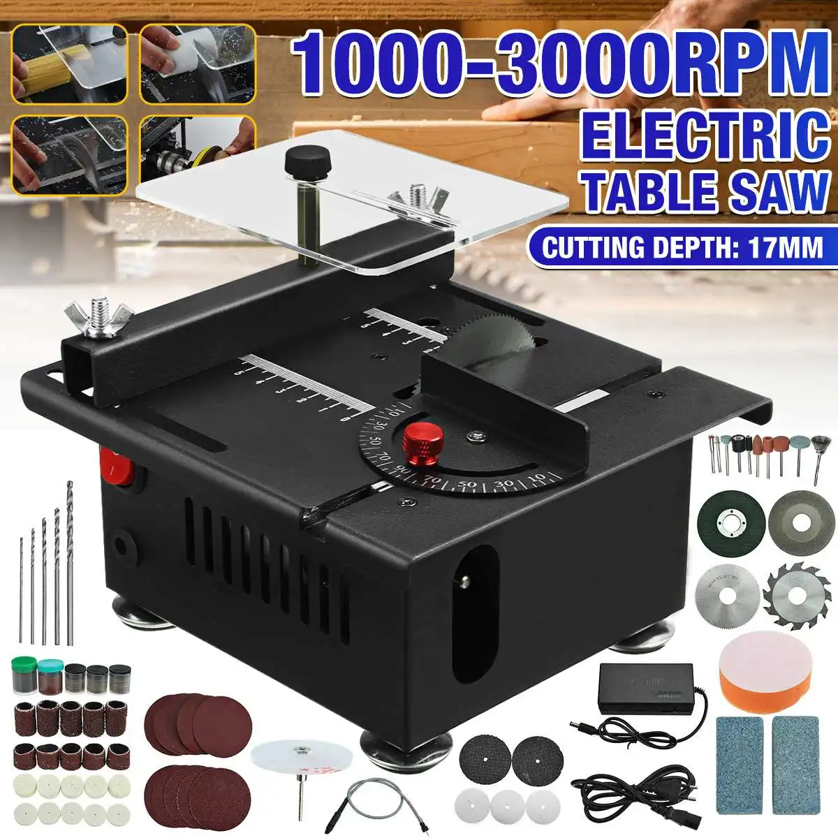 24V Mini Table Saw Handmade Woodworking Bench Saw DIY Hobby Model Crafts Cutting Tool 100W Power Supply 62MM Circular Saw Blade
24V Mini Table Saw Handmade Woodworking Bench Saw DIY Hobby Model Crafts Cutting Tool 100W Power Supply 62MM Circular Saw Blade