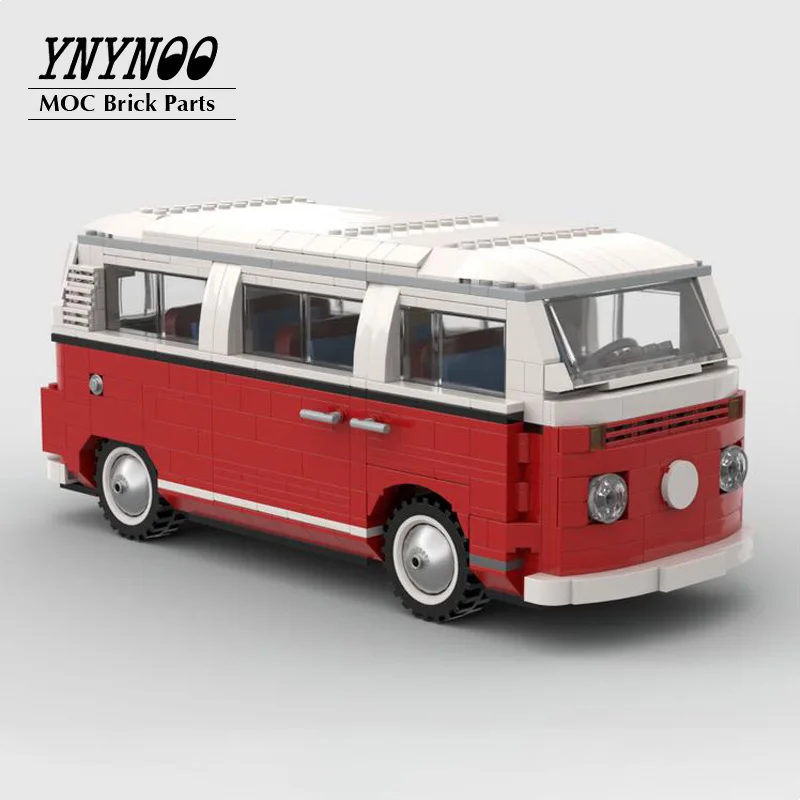 

NEW MOC T2 Camper Van Red Ver. Modified from 10220 T1 Camper Van Building Blocks Set DIY Toys Gifts