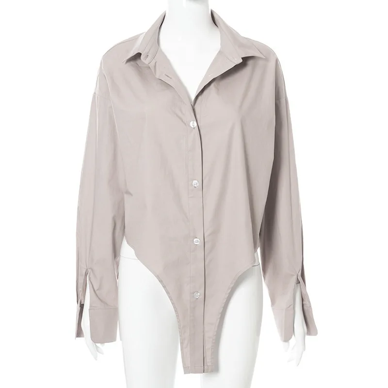 Fantoye Turn-down Collar Button Women T-shirt Khaki Long Sleeve Loose T-shirts Ladies Summer Casual Fashion Streetwear Tops 2021
Fantoye Turn-down Collar Button Women T-shirt Khaki Long Sleeve Loose T-shirts Ladies Summer Casual Fashion Streetwear Tops 2021