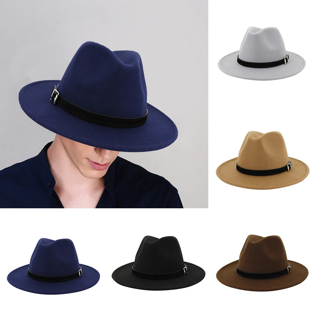 Men Women Vintage Wide Hat with Belt Buckle Adjustable Outbacks Hats Felt Caps Fashion Black Top Jazz Cap Sombrero Mujer Sun Hat
Men Women Vintage Wide Hat with Belt Buckle Adjustable Outbacks Hats Felt Caps Fashion Black Top Jazz Cap Sombrero Mujer Sun Hat