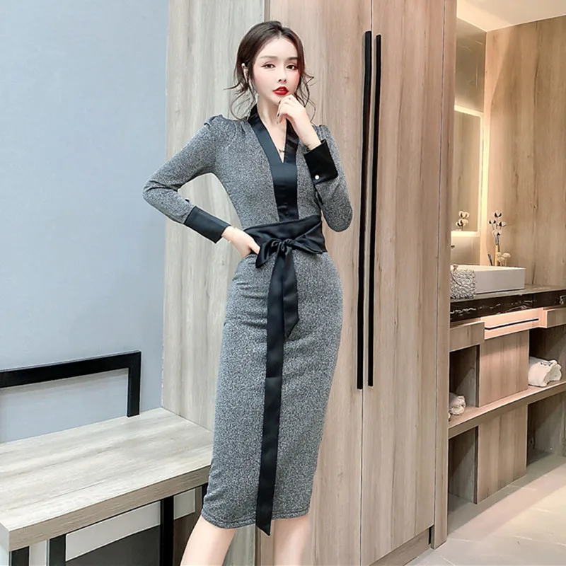 Real shot 2021 autumn winter new ladies fashion design temperament slim bag hip mid-length dress
Real shot 2021 autumn winter new ladies fashion design temperament slim bag hip mid-length dress
