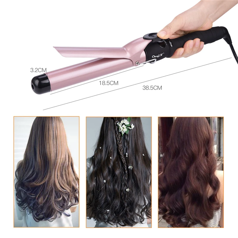 CkeyiN 25mm/32mm/38mm Professional Hair Curler LCD Display Temperature Adjustable Ceramic Curling Iron Wand Hair Styling Tool
CkeyiN 25mm/32mm/38mm Professional Hair Curler LCD Display Temperature Adjustable Ceramic Curling Iron Wand Hair Styling Tool